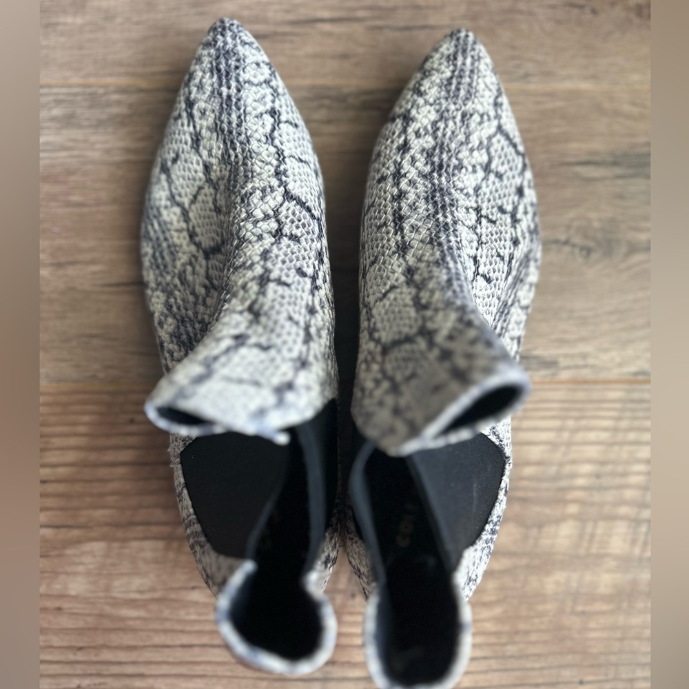 Cole Haan Hara Natural Python Snakeskin Embossed Leather Point toe ankle booties - Picture 6 of 9
